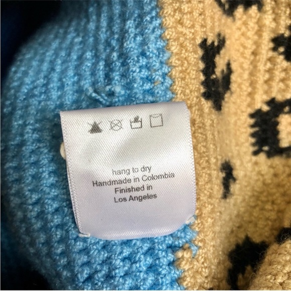 Soraya Hennessy Bucket Bag Colorblock Tote Tan Blue Leopard Print Lucite Strap - Picture 12 of 12